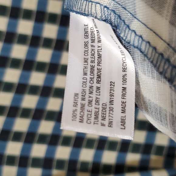 Ava & Viv Women's Plus Size Flutter Short Sleeve Tiered Midi Dress Gingham - Picture 10 of 12